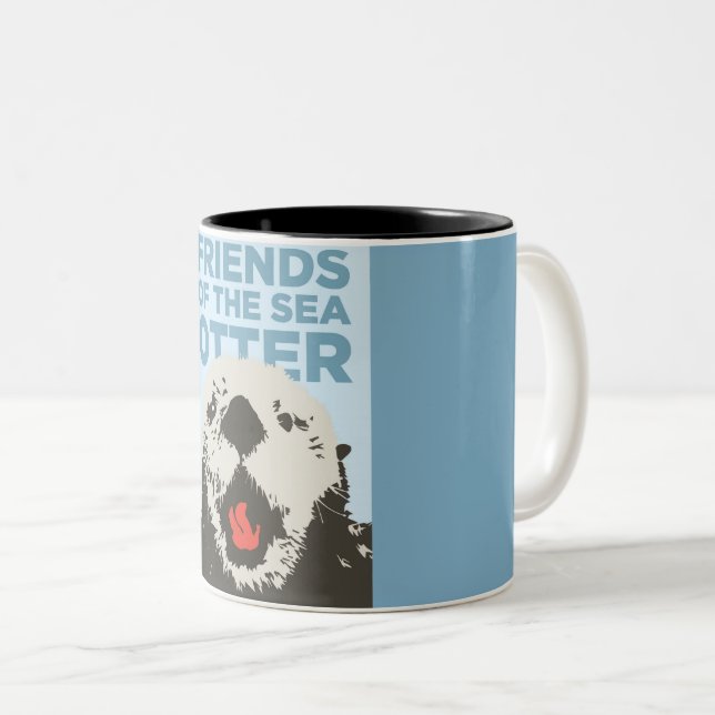 Cafe Otter Two-Tone Coffee Mug (Front Right)