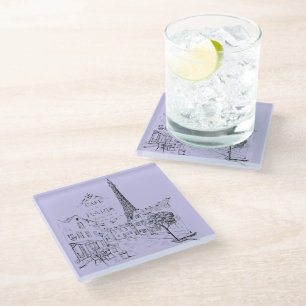 Cafe Paris Glass Coaster