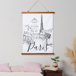 Cafe Paris Hanging Tapestry