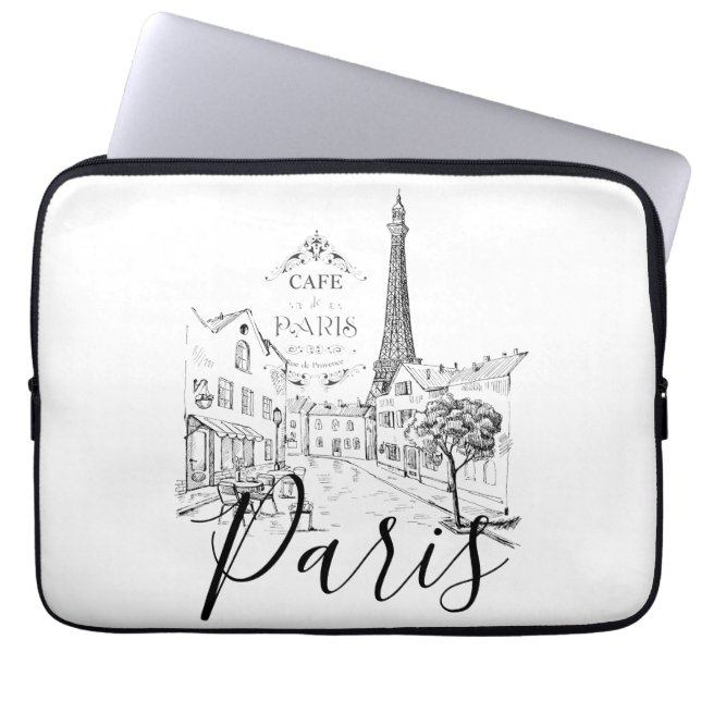 Cafe Paris   Laptop Sleeve (Front)