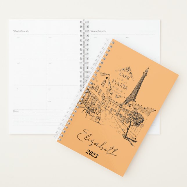 Cafe Paris personalised, custom year Planner (Display)