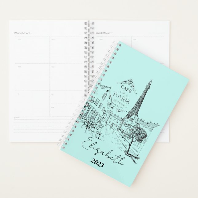 Cafe Paris personalised, custom year Planner (Display)