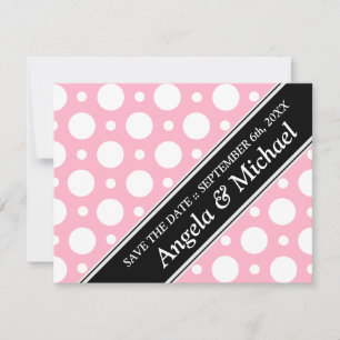 Cafe Pink Assorted Polka Dots Save the Date