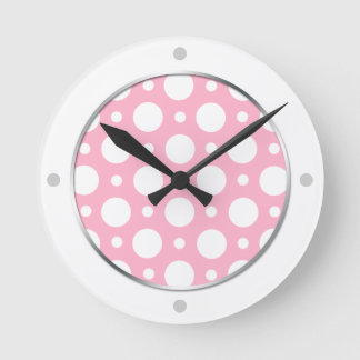 Cafe Pink Assorted Polka Dots Wall Clock