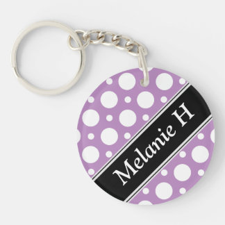 Cafe Purple Assorted Polka Dot Acrylic Keychain