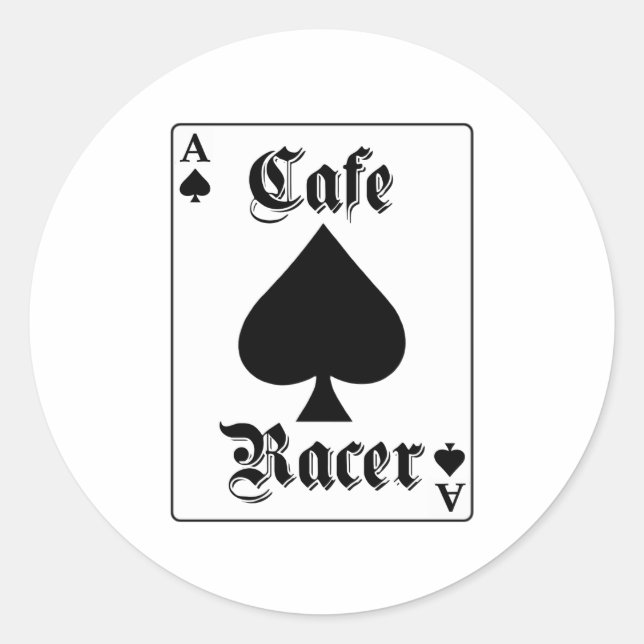 Cafe Racer Ace of Spades Classic Round Sticker (Front)