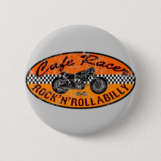 Cafe racer addict 6 cm round badge (Front)