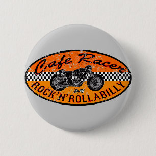 Cafe racer addict 6 cm round badge