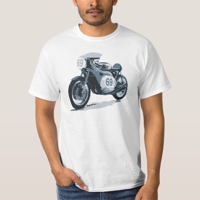 Cafe Racer Classic Motorcycle T-Shirt (Front)