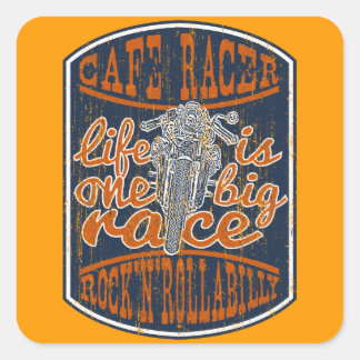 Cafe racer square sticker