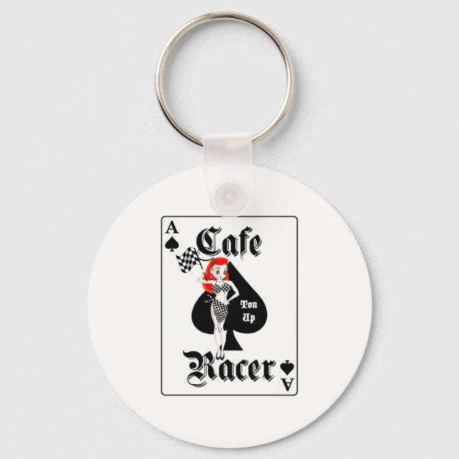 Cafe Racer Tonne Up Redhead Key Ring (Front)