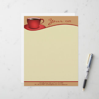 Cafe Red Cup Coffee Shop Business Letterhead