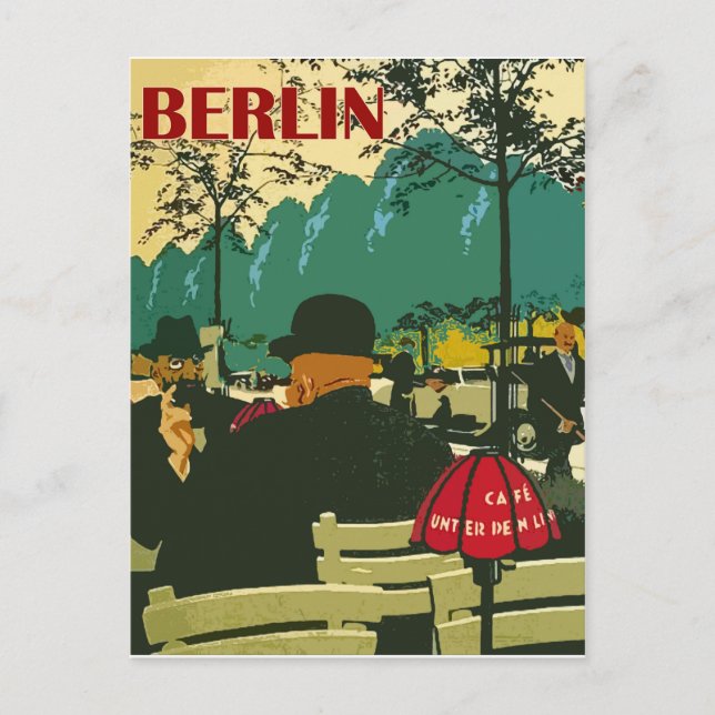 Cafe restaurant on the street of Berlin Postcard (Front)