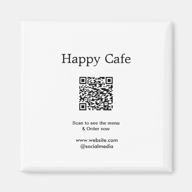 Cafe restaurant scan to see menu order QR hotel fo Magnet (Front)