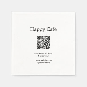 Cafe restaurant scan to see menu order QR hotel fo Napkin