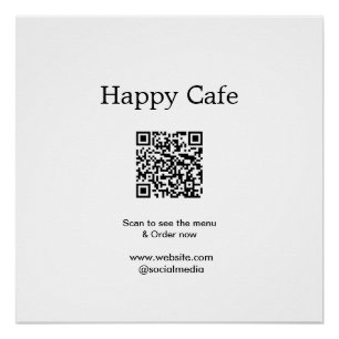Cafe restaurant scan to see menu order QR hotel fo Poster