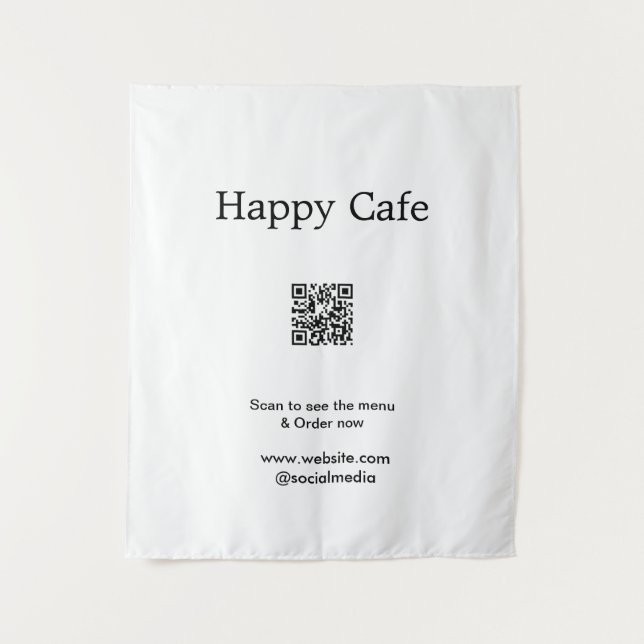Cafe restaurant scan to see menu order QR hotel fo Tapestry (Front)