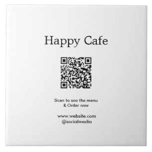 Cafe restaurant scan to see menu order QR hotel fo Tile