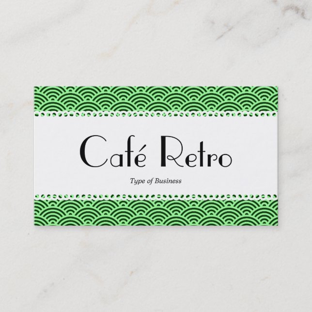 Café Retro (Scalloped) - Fish Scale Pattern Business Card (Front)