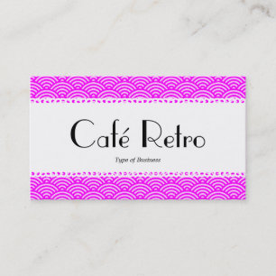 Café Retro (Scalloped) - Fish Scale Pattern Business Card