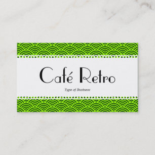 Café Retro (Scalloped) - Fish Scale Pattern Business Card