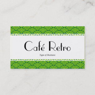Café Retro (Scalloped) - Fish Scale Pattern Business Card