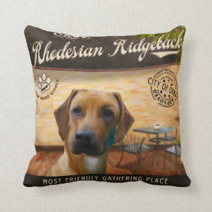 Cafe Rhodesian Ridgeback Cushion