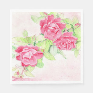 Cafe Roses design on Paper Napkins (Luncheon size)