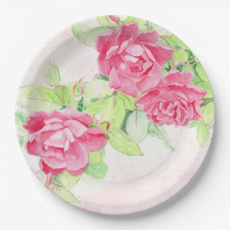 Cafe Roses design on Paper Plates