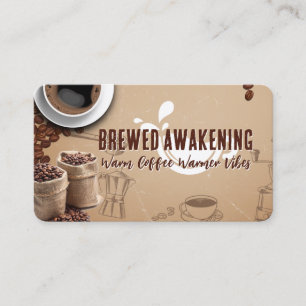 Cafe Shop   Brewed Coffee and Beans Business Card