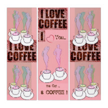 Cafe Sign  Coffee Lover w/ Pink Triptych