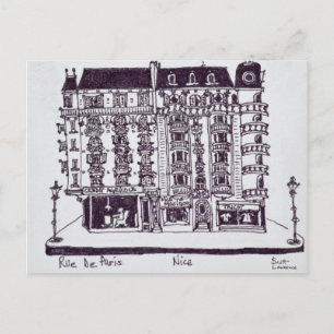 Cafe & Stores on Rue de Paris   Old Nice, France Postcard