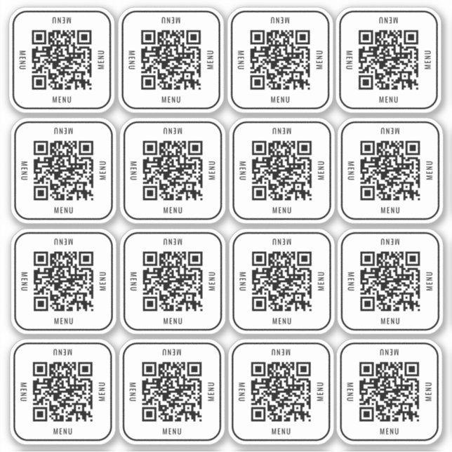 Cafe Table QR Code Sticker | Digital Menu Scan (Front)