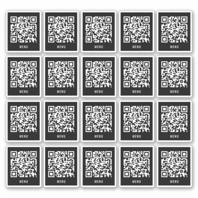 Cafe Table QR Code Sticker | Digital Menu Scan (Front)