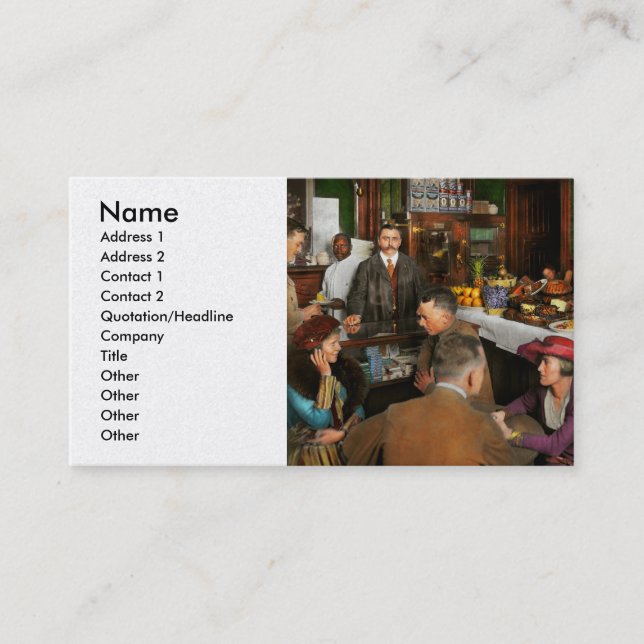 Cafe - Temptations 1915 Business Card (Front)