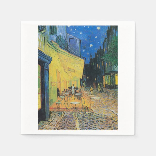 Cafe Terrace at Night 1888 by Vincent van Gogh Napkin (Front)