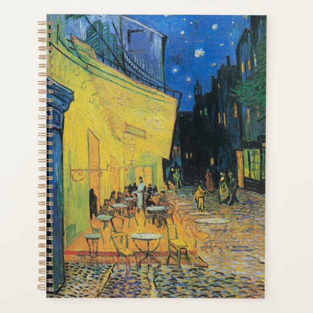 Cafe Terrace at Night 1888 by Vincent van Gogh Planner (Front)