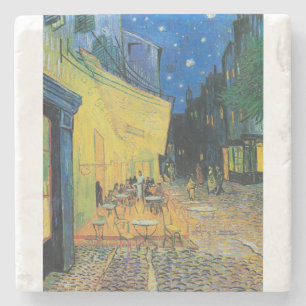 Cafe Terrace at Night 1888 by Vincent van Gogh Stone Coaster
