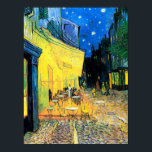 Café Terrace at Night (1888) Vincent Van Gogh Art Poster<br><div class="desc">This Café Terrace at Night (1888) landscape fine art print poster features the renowned Post-Impressionist painting by Vincent Van Gogh of the lovely Arles yellow night cafe. The brushstrokes in these lucid Van Gogh paintings are incredibly expressive and spontaneous, and they shimmer with elegance and timeless beauty. The famous Dutch...</div>
