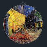 Cafe Terrace at Night by Vincent van Gogh Dartboard<br><div class="desc">Cafe Terrace on the Place du Forum by Vincent van Gogh is a vintage fine art post impressionism architectural cityscape painting. An exterior view of a restaurant with tables, chairs, waiters, and people dining. A beautiful night with stars in the sky in Arles, France. About the artist: Vincent Willem van...</div>