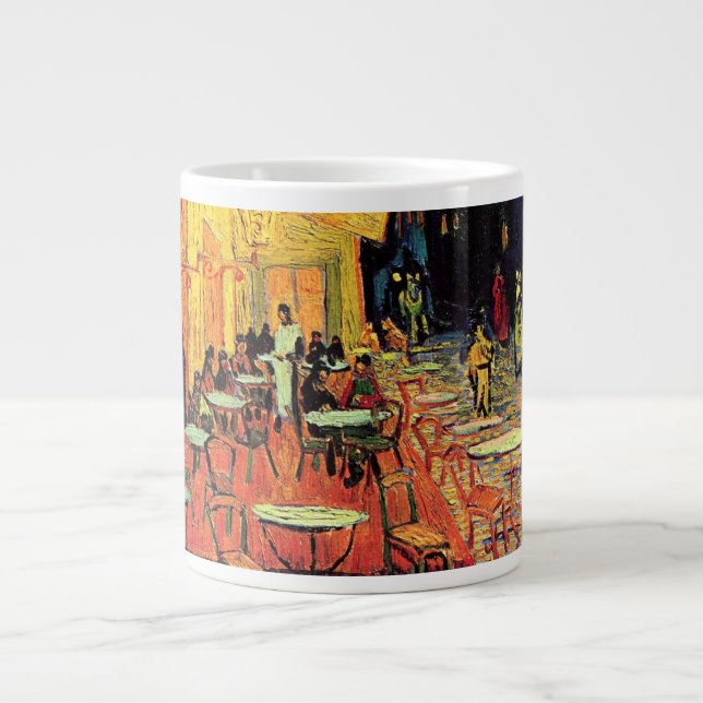 Cafe Terrace at Night by Vincent van Gogh Large Coffee Mug (Front)