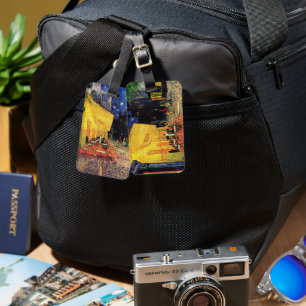 Cafe Terrace at Night by Vincent van Gogh Luggage Tag