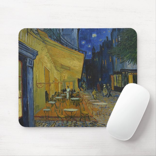 Cafe Terrace at Night by Vincent van Gogh  Mouse Pad (With Mouse)