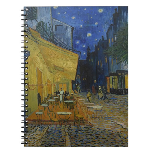Cafe Terrace at Night by Vincent van Gogh  Notebook (Front)