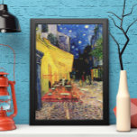 Cafe Terrace at Night by Vincent van Gogh Poster<br><div class="desc">Cafe Terrace on the Place du Forum by Vincent van Gogh is a vintage fine art post impressionism architectural cityscape painting. An exterior view of a restaurant with tables, chairs, waiters, and people dining. A beautiful night with stars in the sky in Arles, France. About the artist: Vincent Willem van...</div>
