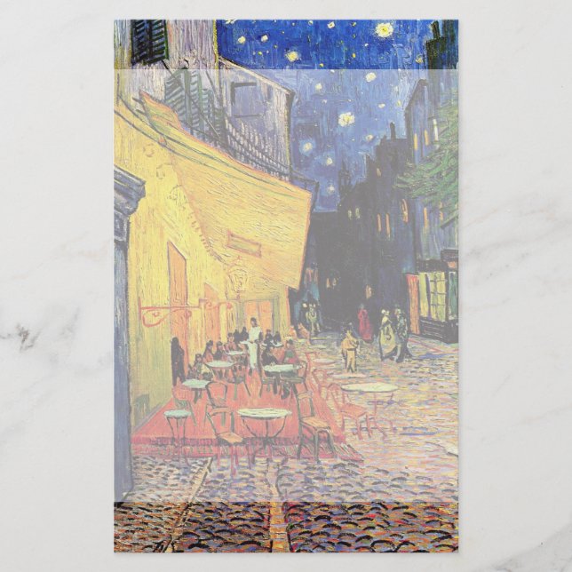 Cafe Terrace at Night by Vincent van Gogh Stationery (Front)