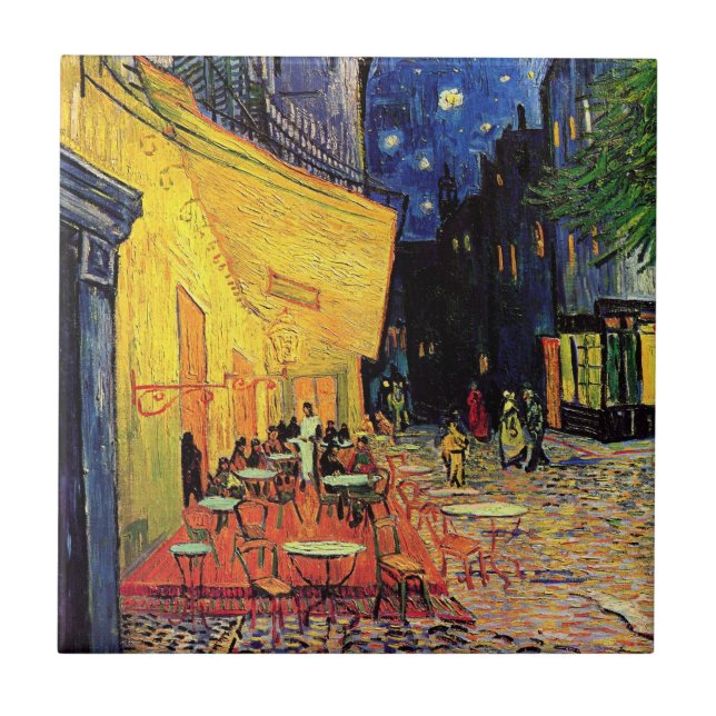 Cafe Terrace at Night by Vincent van Gogh Tile (Front)