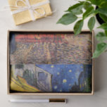 Cafe Terrace at Night by Vincent van Gogh Tissue Paper<br><div class="desc">Cafe Terrace on the Place du Forum by Vincent van Gogh is a vintage fine art post impressionism architectural cityscape painting. An exterior view of a restaurant with tables, chairs, waiters, and people dining. A beautiful night with stars in the sky in Arles, France. About the artist: Vincent Willem van...</div>