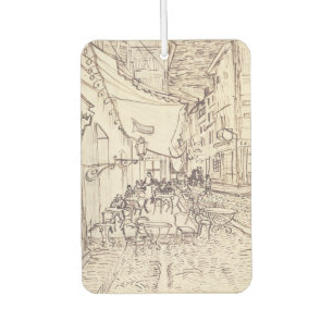 Cafe Terrace at Night, Fine Art Sketch, Van Gogh Car Air Freshener