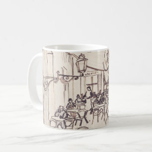 Cafe Terrace at Night, Fine Art Sketch, Van Gogh Coffee Mug